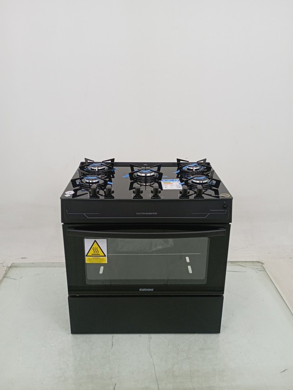 Fogao Itatiaia 5 Bocas Electra Glass Plus - Preto
