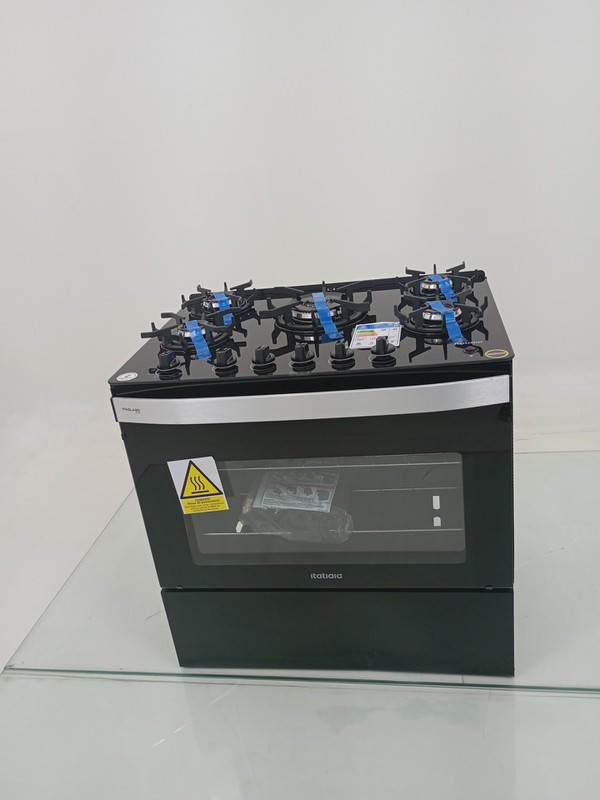 Fogao Itatiaia Itaglass Plus 5 Bocas Mesa De Vidro - Preto