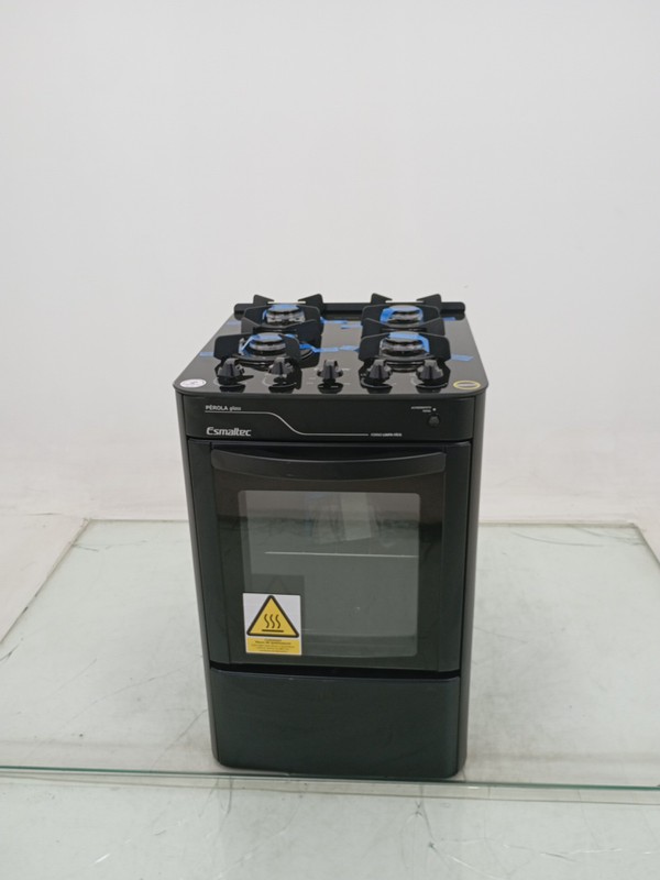 Fogao Esmaltec 4115 4 Bocas Pérola Glass - Preto