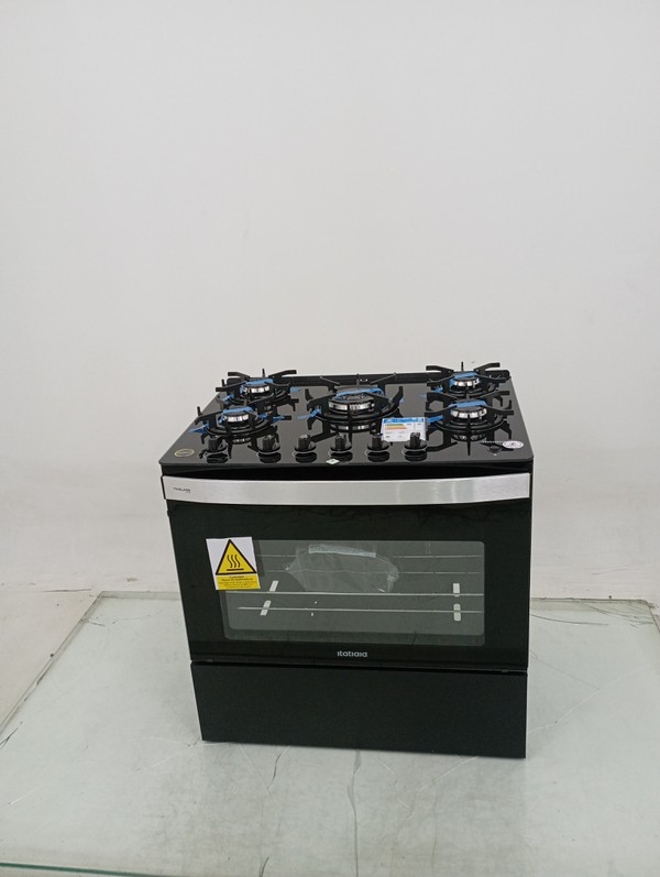 Fogao Itatiaia Itaglass Plus 5 Bocas Mesa De Vidro - Preto