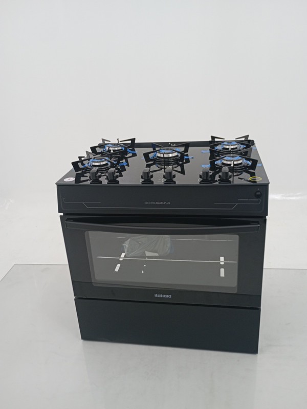 Fogao Itatiaia 5 Bocas Electra Glass Plus - Preto