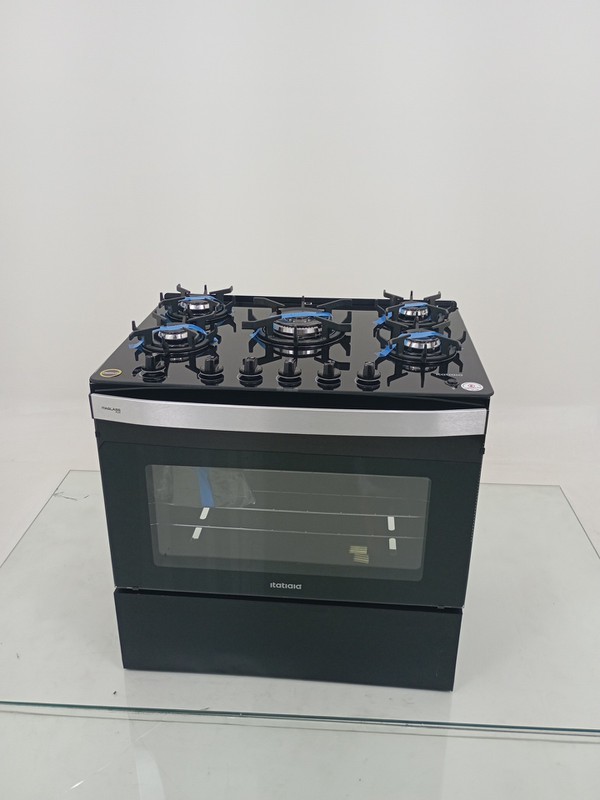 Fogao Itatiaia Itaglass Plus 5 Bocas Mesa De Vidro - Preto