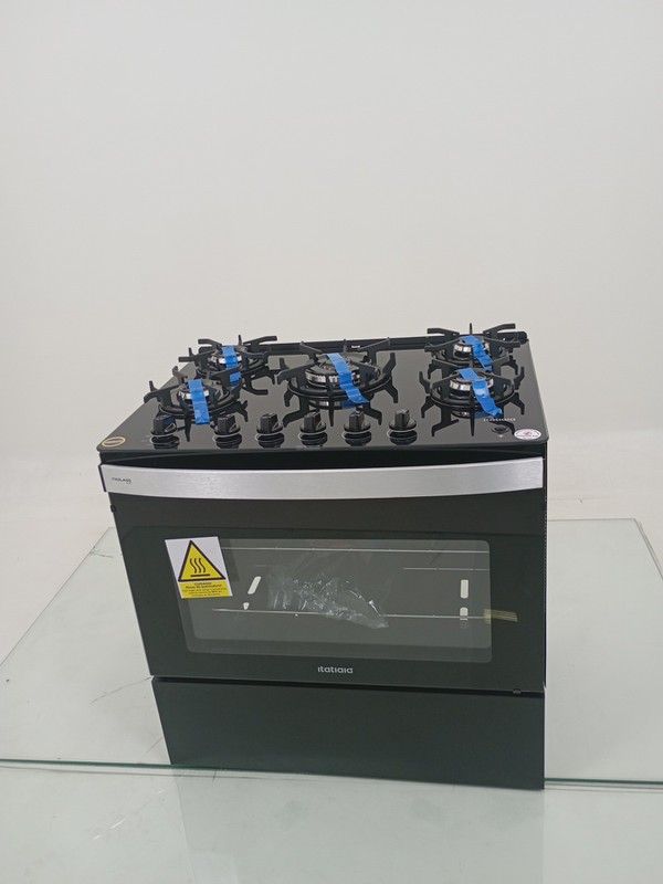 Fogao Itatiaia Itaglass Plus 5 Bocas Mesa De Vidro - Preto