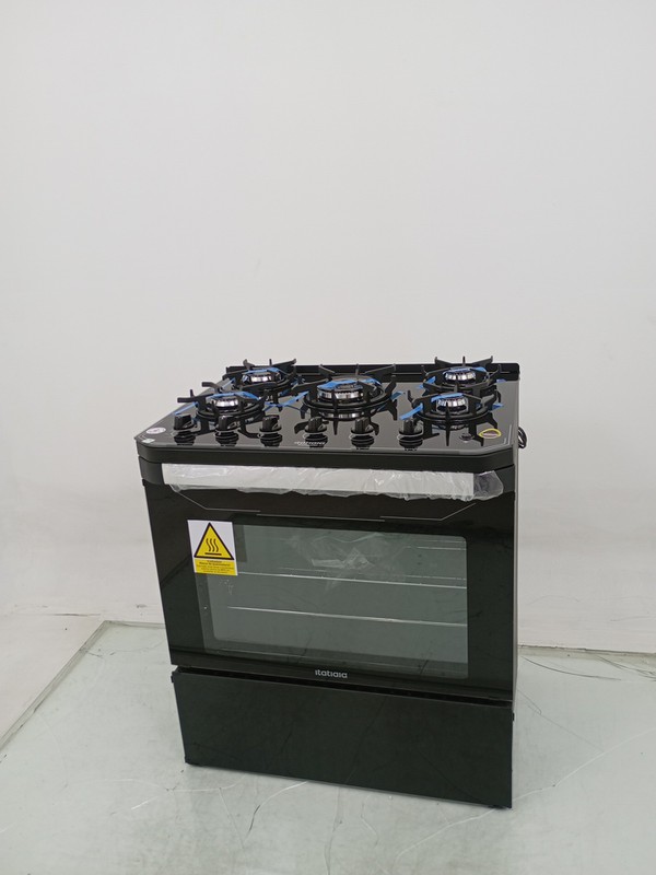 Fogao Itatiaia Itamaster 5 Bocas Mesa De Vidro - Preto