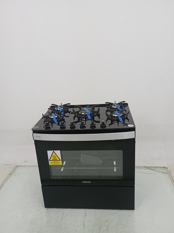 Fogao Itatiaia Itaglass Plus 5 Bocas Mesa De Vidro - Preto