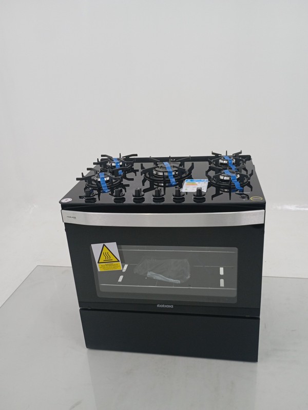 Fogao Itatiaia Itaglass Plus 5 Bocas Mesa De Vidro - Preto
