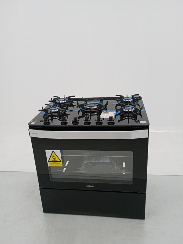 Fogao Itatiaia Itaglass Plus 5 Bocas Mesa De Vidro - Preto