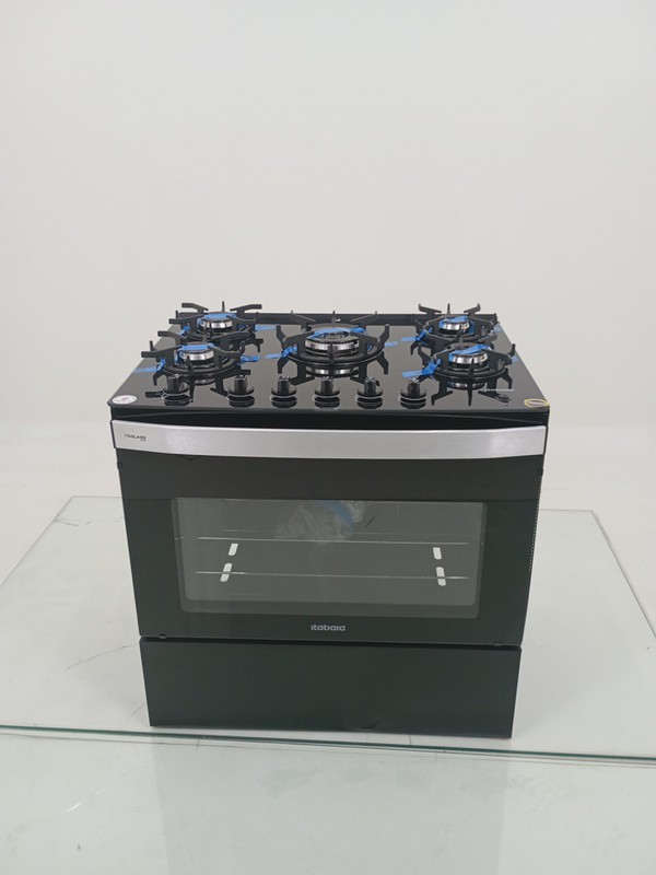 Fogao Itatiaia Itaglass Plus 5 Bocas Mesa De Vidro - Preto