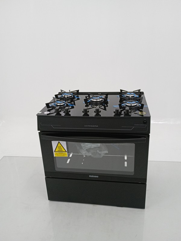 Fogao Itatiaia 5 Bocas Electra Glass Plus - Preto