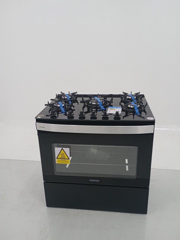 Fogao Itatiaia Itaglass Plus 5 Bocas Mesa De Vidro - Preto