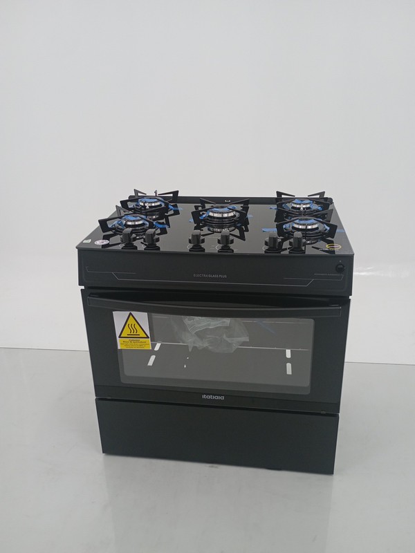 Fogao Itatiaia 5 Bocas Electra Glass Plus - Preto