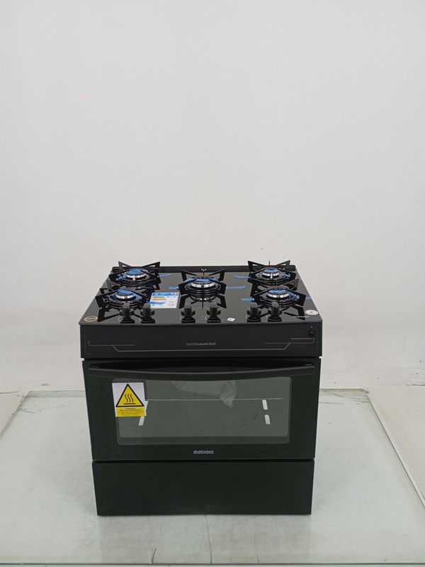 Fogao Itatiaia 5 Bocas Electra Glass Plus - Preto
