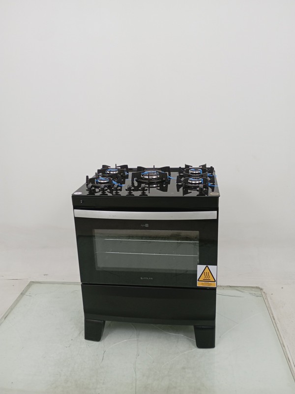 Fogao Atlas 5 Bocas Com Mesa De Vidro Agile Up - Preto